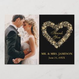 De Agradecimento Casamento Obrigado Dourado Cartão com fotos