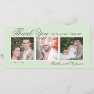 De Agradecimento Casamento Obrigado em Cartão com fotos da Casa Trê