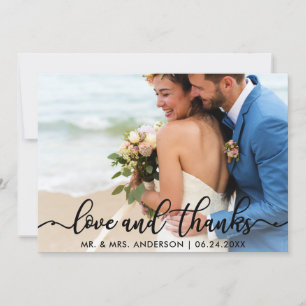 De Agradecimento Casamento Obrigado Obrigados e amor Cartão com f