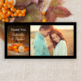 De Agradecimento Casamento outono Rustic Pumpkins Obrigado Cartão c