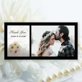 De Agradecimento Casamento White Lace Daisies Obrigado Cartão com f