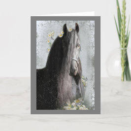 De Agradecimento Cavalo Negro - Cartão Saudável