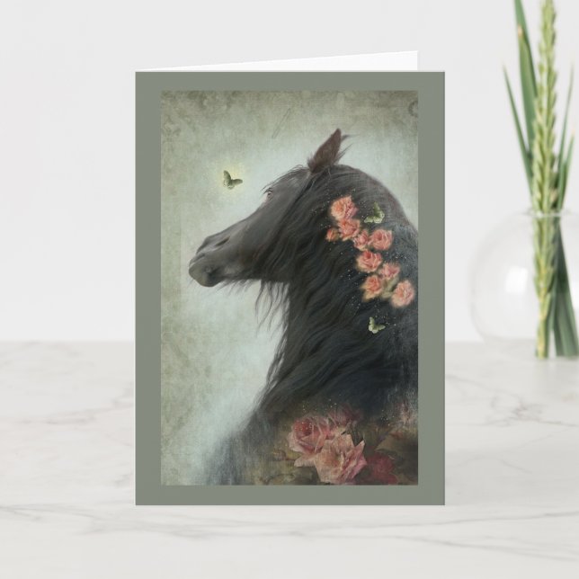 De Agradecimento Cavalo Negro - Cartão Saudável (Frente)