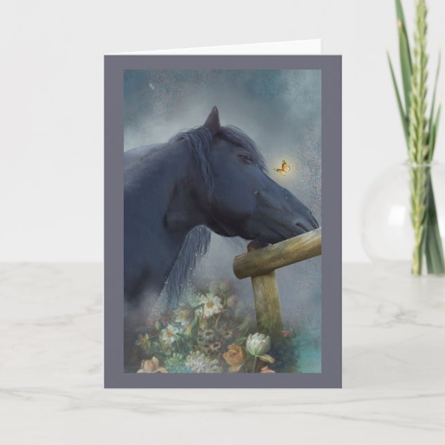 De Agradecimento Cavalo Negro - Cartão Saudável (Frente)