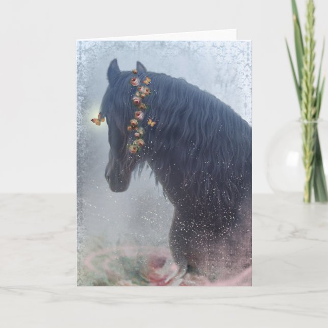 De Agradecimento Cavalo Negro - Cartão Saudável (Frente)