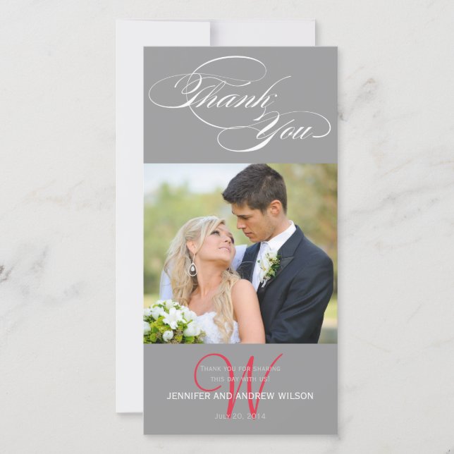 DE AGRADECIMENTO CINZA SCRIPT INICIAL CASAMENTO OBRIGADO CARTÃO COM (Frente)