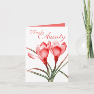 De Agradecimento Crocus "Obrigado Tia" cartão rosa vermelho