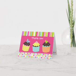 De Agradecimento Cupcake bonito doce obrigado dobrado você cartão