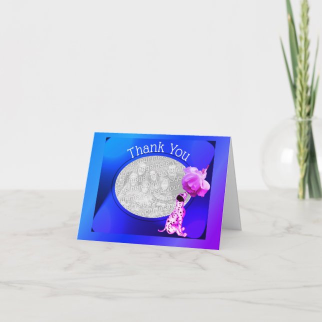 De Agradecimento Dalmaciana Puppy E Rosa Obrigado Cartão com fotos (Frente)