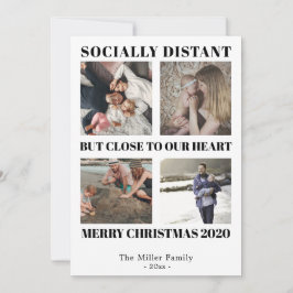De Agradecimento Distância social Feliz Natal 2020 cartão com fotos