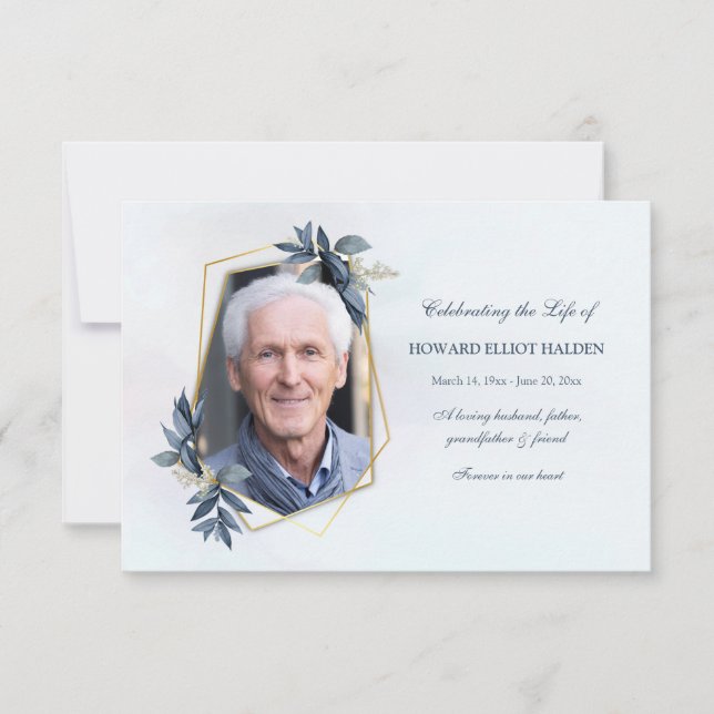 De Agradecimento Elegante Leaf Memorial Cartão com fotos (Frente)