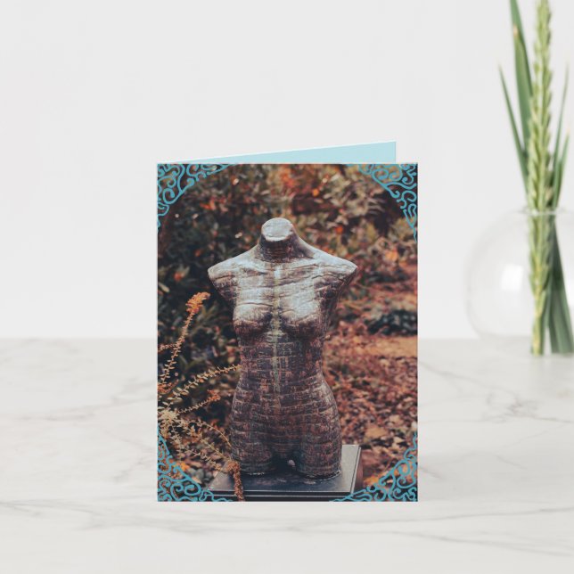 De Agradecimento Estátua feminina do Cartão Saudável (Frente)