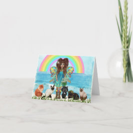 De Agradecimento Fada e gatos todo o cartão da ocasião