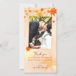 De Agradecimento Fall Maple Elegance Weding Obrigado Cartão com fot