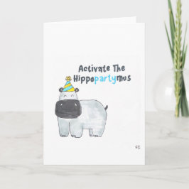 De Agradecimento Feliz Aniversário Ativa O Cartão Hippopartymus