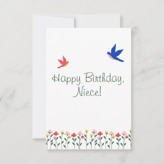 De Agradecimento Feliz Aniversário Niece - Cartão Simplista Minimal