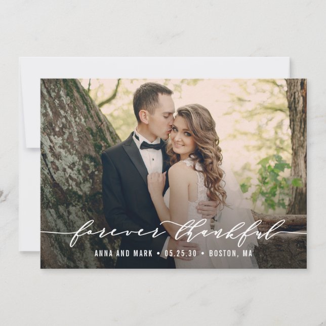 De Agradecimento Feliz Casamento, Obrigado Cartão com fotos (Frente)