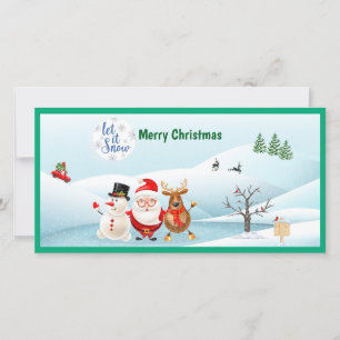 De Agradecimento Feliz Natal Papai Noel Cartão Plano