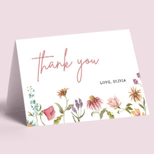 De Agradecimento Floral Little Wildflower Obrigado Cartão Dobrado