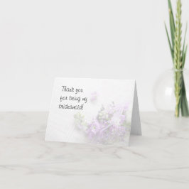De Agradecimento flores na lavanda obrigado você para o cartão da d
