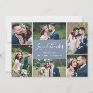 De Agradecimento Foto Colagem Casamento Obrigado Cartão Simples P