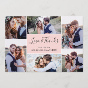 De Agradecimento Foto Collage Weding Obrigado Cartão Plano Lâmp