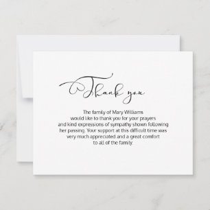 De Agradecimento Funeral Da Caligrafia Obrigado Cartão Nota