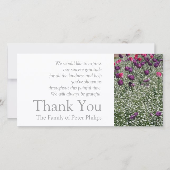 De Agradecimento Garden 1 Tulips Simpatia Obrigado Cartão com fotos (Frente)
