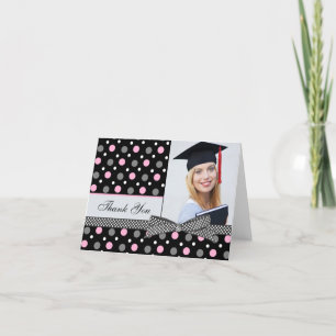 De Agradecimento Graduação Obrigado Cartão com fotos Bolinhas