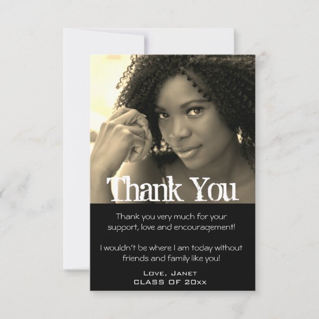 De Agradecimento Graduação Obrigado Formando Cartão com fotos (Frente)