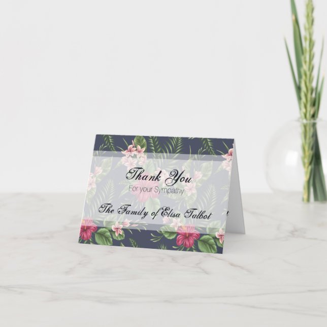 De Agradecimento Hibiscus Simpatia Obrigado Nota Cartão (Frente)
