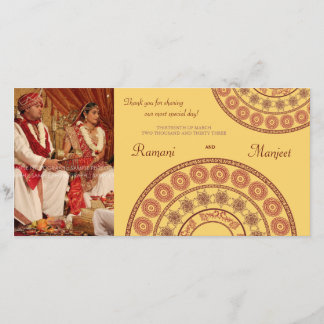 De Agradecimento Indiano Henna Wedding Obrigado Cartão com fotos