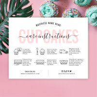 Instruções para o tratamento do cupcake Cartão Est