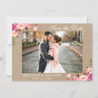 Kraft Salva A Data Do Cartão com fotos Floral Rosa