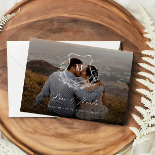 De Agradecimento Laurel Love & Obrigados Casamento Obrigado Cartão 