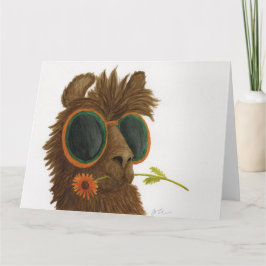 De Agradecimento Lhamas em Shades: Cartão Saudável Maio 8,5"x11"