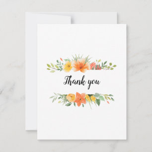 De Agradecimento Lindo Floral Obrigado ou Qualquer Cartão Plano em 
