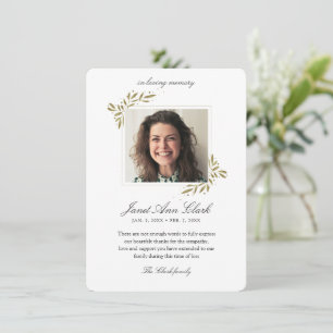 De Agradecimento Memória Funeral Obrigado Cartão com fotos