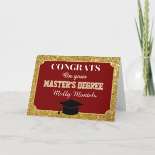 De Agradecimento Mestrado Parabéns! Cartão Personalizado