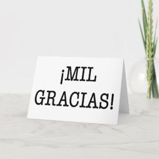 De Agradecimento ¡ MIL. GRACIAS! - Obrigado cartão no espanhol