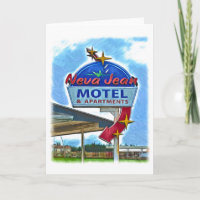 Neva Jean Motel - Símbolo Retroativo Neon - Cartão