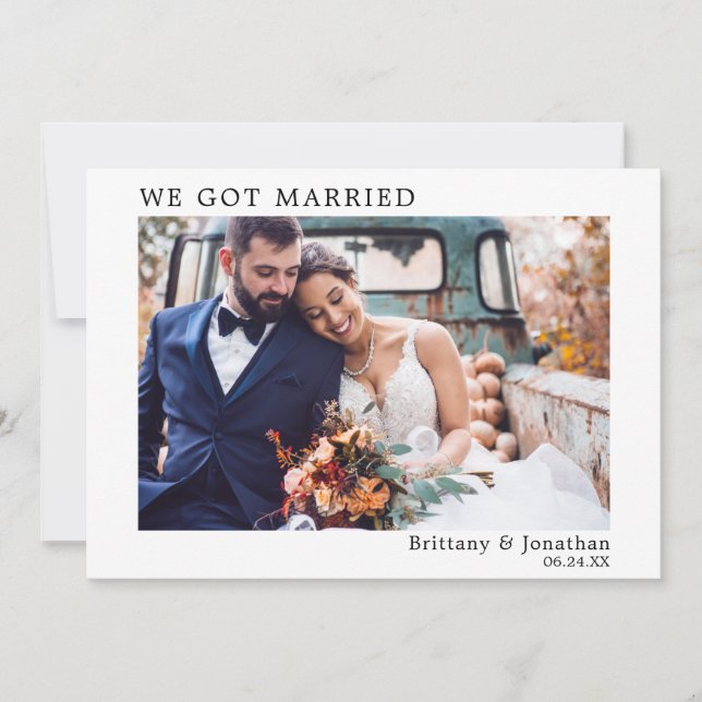 De Agradecimento Nos Casamos Com Um Cartão Simples Moderno E Minima (Frente)