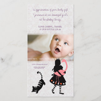 De Agradecimento Obrigado Alice no cartão com fotos do bebê do país