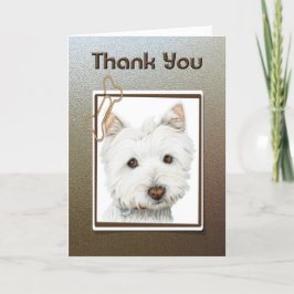 De Agradecimento obrigado, cartão bonito do cão do westie