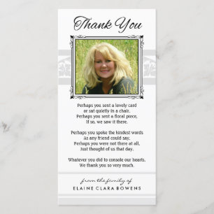 De Agradecimento Obrigado cartão com fotos branco & cinzento