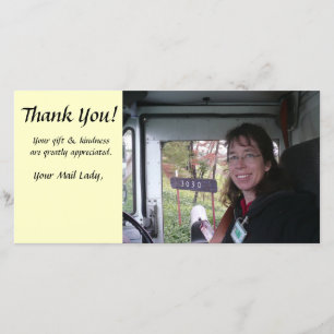 De Agradecimento Obrigado cartão com fotos - carteiro