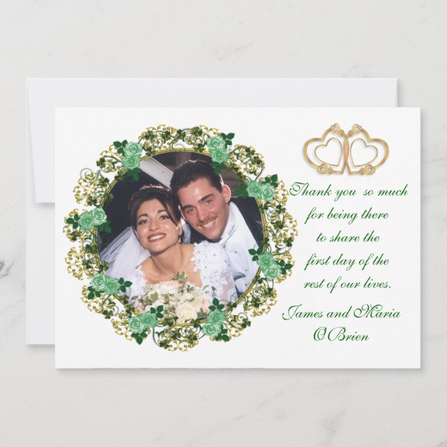 De Agradecimento Obrigado cartão com fotos irlandês (Frente)