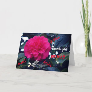 De Agradecimento Obrigado Cartão Daikagura Red Camellia