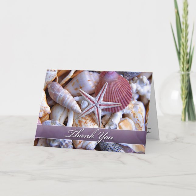 De Agradecimento Obrigado cartão dos escudos dos moluscos (Frente)