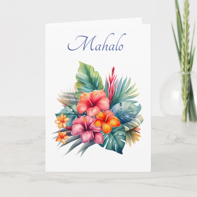 De Agradecimento Obrigado Cartão havaiano (Mahalo significa obrigad (Frente)
